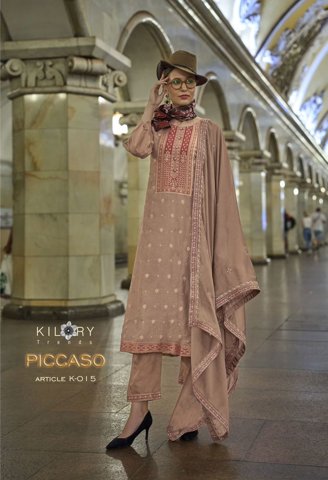 Piccaso By Kilory Handwork Silk Designer Salwar Kameez Wholesalers In Delhi